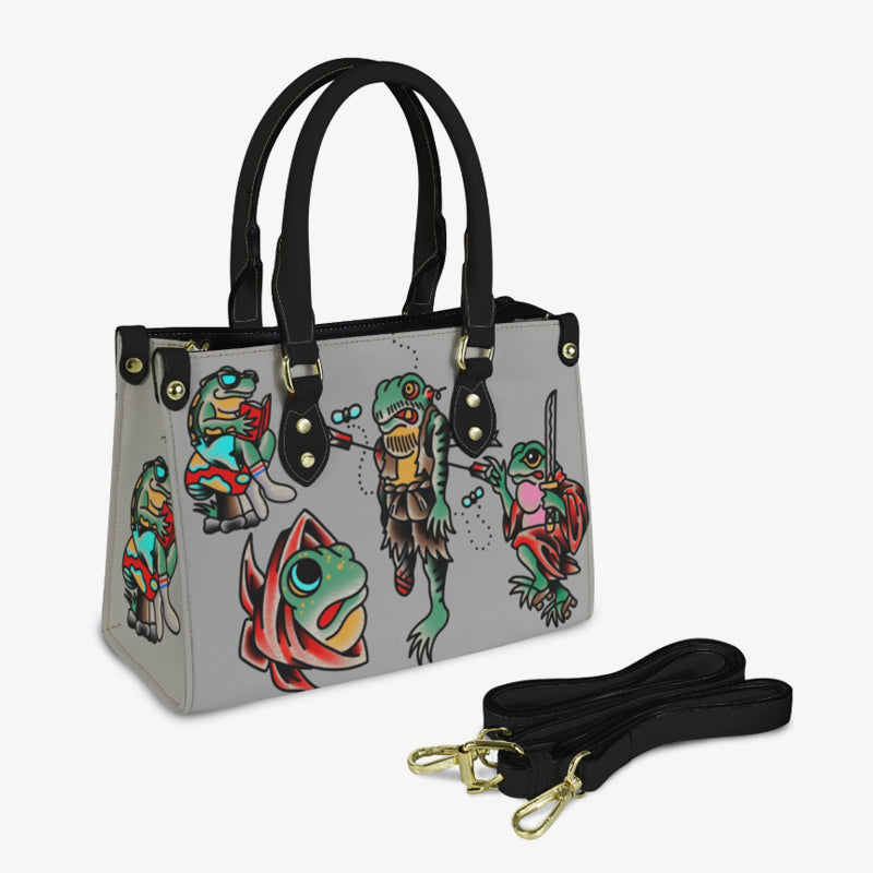 Frog Tattoos Leather Handbag