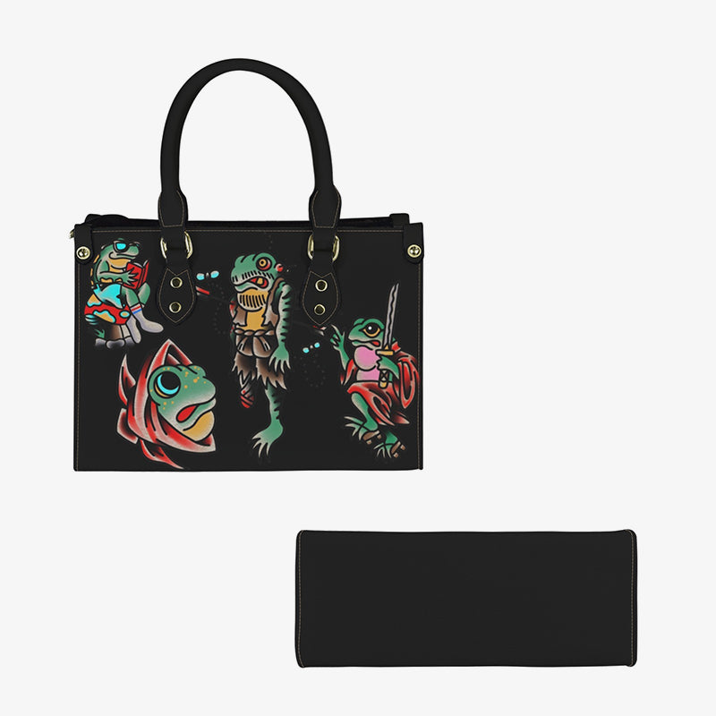 Frog Tattoos Leather Handbag