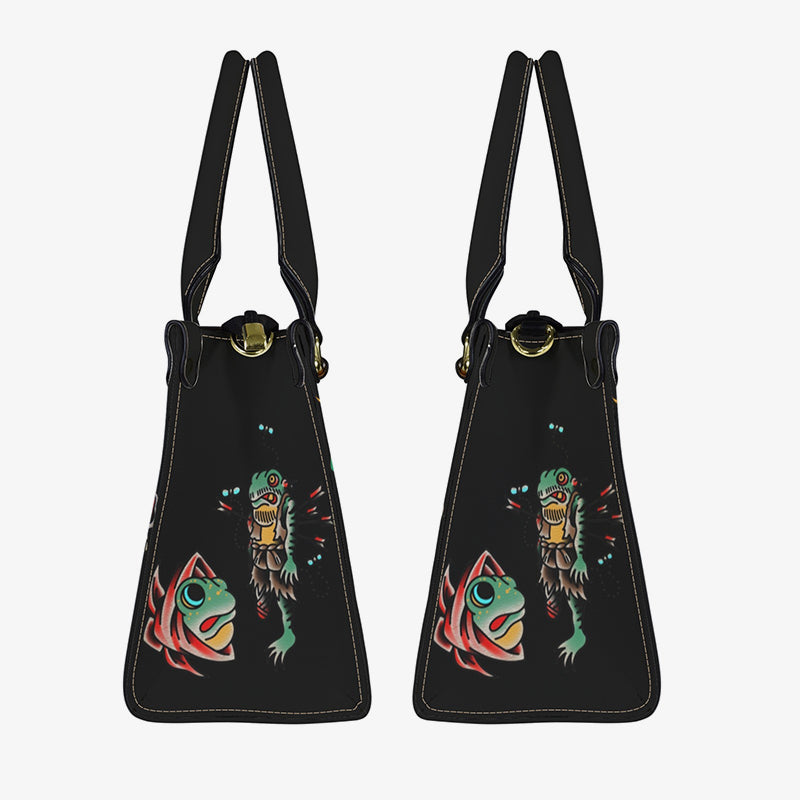 Frog Tattoos Leather Handbag