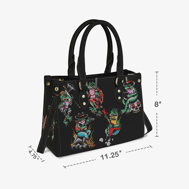 Frog Tattoos Leather Handbag