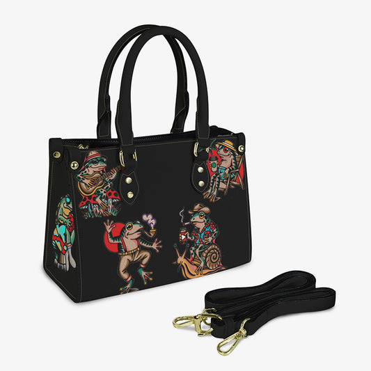 Frog Tattoos Leather Handbag
