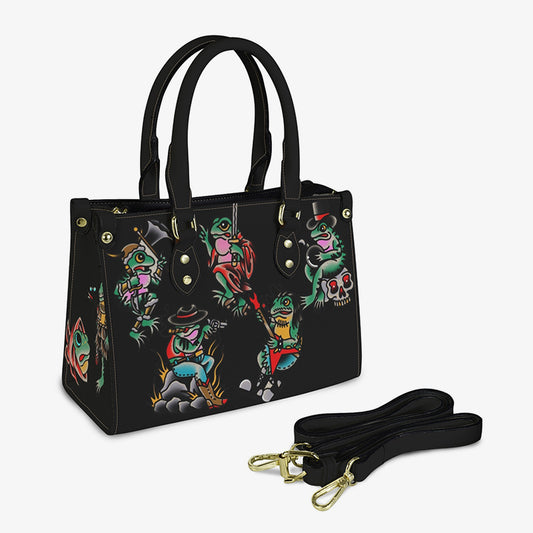 Frog Tattoos Leather Handbag